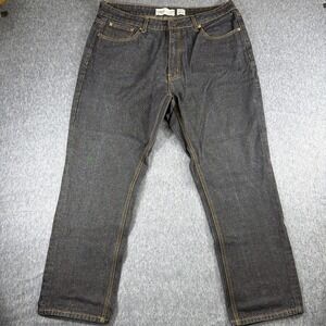 Shaka Wear Jeans Mens 40x29 Black Y2K Grunge Baggy Raw‎ Denim